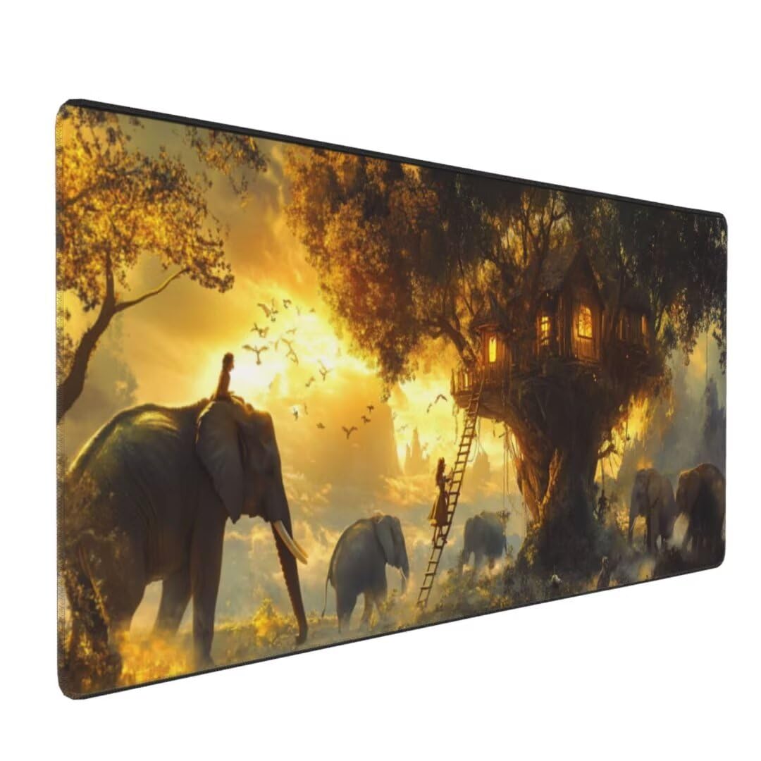 Podkładka pod mysz XXL z motywem lasu, 1200 x 600 x 3 mm, wodoodporna, podkładka pod mysz anime, XXL, podkładka pod mysz dla graczy, duża poprawa precyzji i prędkości, akcesoria do gier, dekoracja