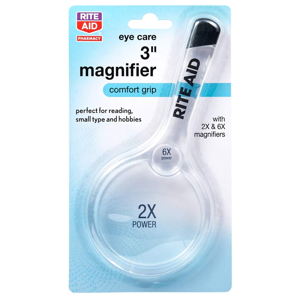 Rite AidPharmacy 3 inch Round Magnifier, 2 time and 6 time Powers - 1 Count
