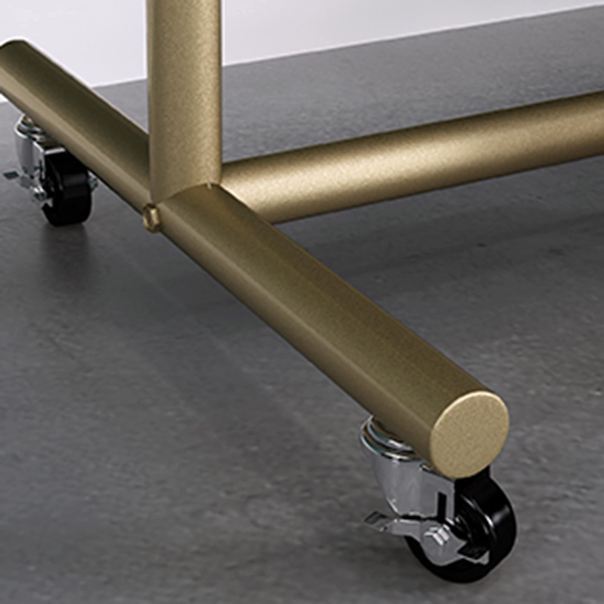 Schwere Kleiderstangen, Kleiderständer, Vintage Commercial Roller Kleiderbügel, Metall Tutu Kleiderbügel, Kleiderständer,Golden,120×40×135Cm