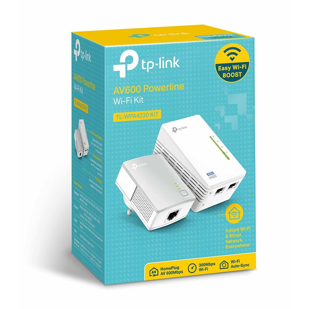 TP-Link TL-WPA4220 Kit - 2 Adaptadores de Comunicación por Línea Eléctrica (WiFi AV 600 Mbps, Extensor, Repetidores de Red, Amplificador y Cobertura Internet, 3 Puertos, Cable Ethernet), Color Blanco — view 4