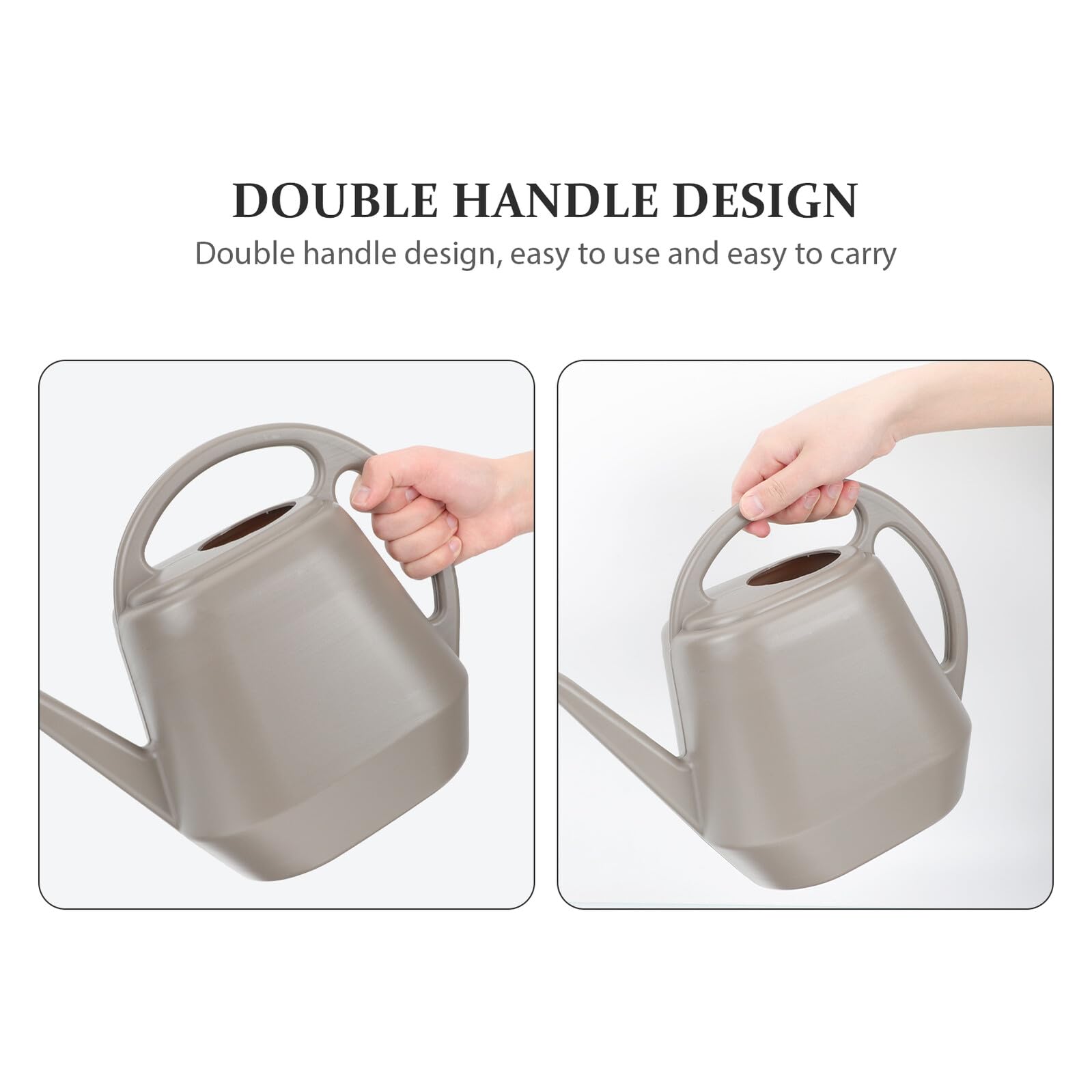 Regadera de Plástico Boquilla Larga 4l Abs Color Café | Uso Interior y Exterior, para Plantas y Suculentas, Diseño de Riego Preciso
