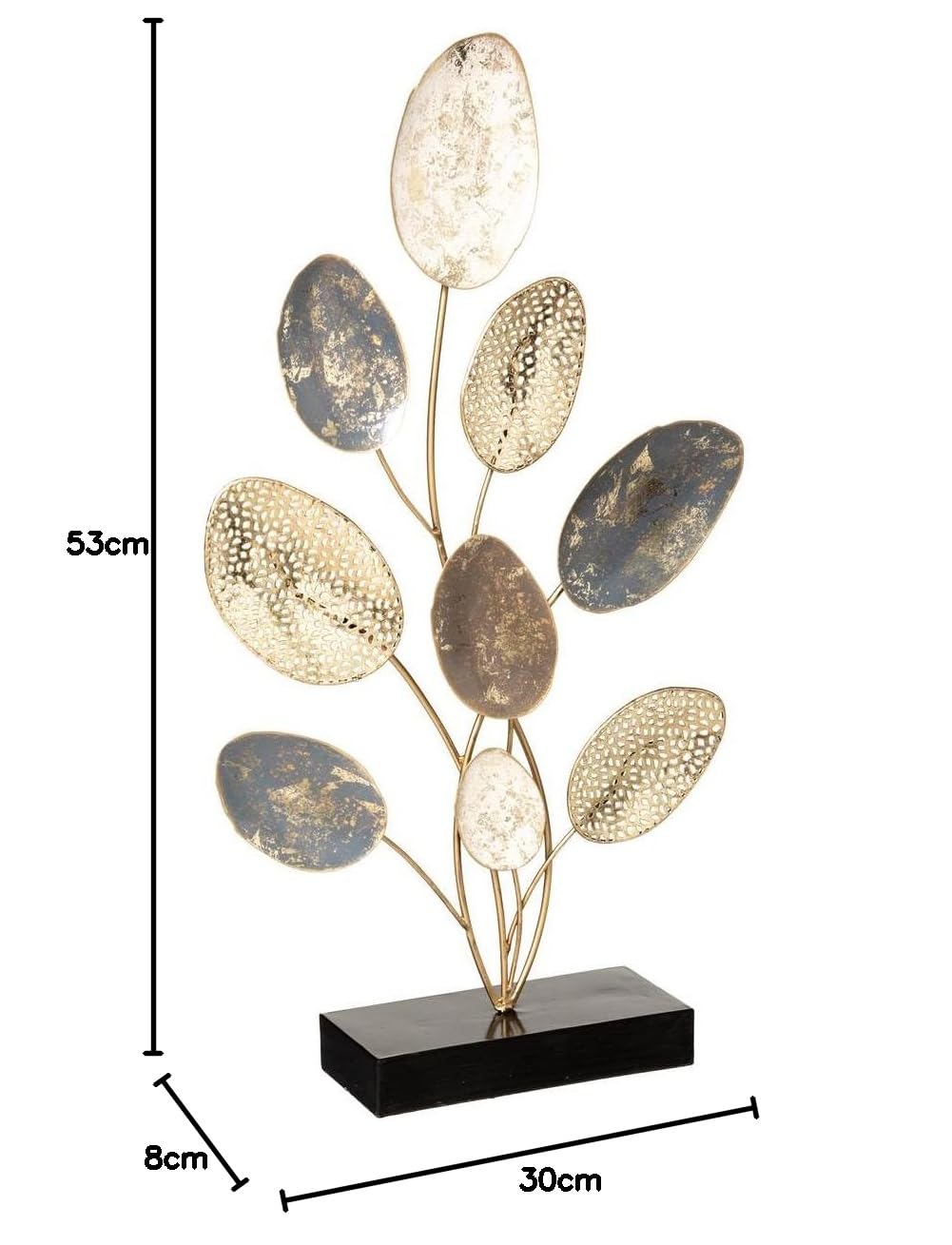 Atmosphera - Objeto Decorativo «Feuilles» - Metal - Plata y Dorado H 53 cm