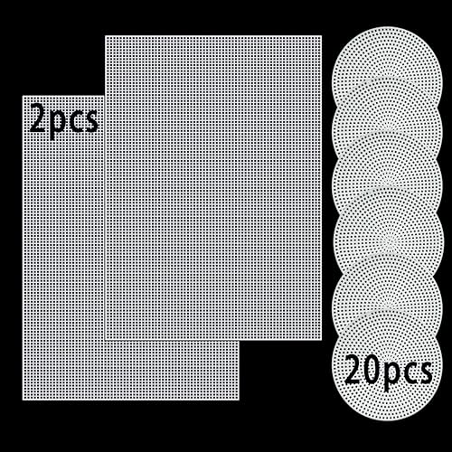 Image of 22 Pcs 7 Count Plastic Canvas Sheets, 2pcs (10.6 x 13.8) Inches + 20pcs Circle 4.6 Inch Plastic Mesh, Ideal for Embroidery, Acrylic Yarn Crafting, Knit Crochet Projects