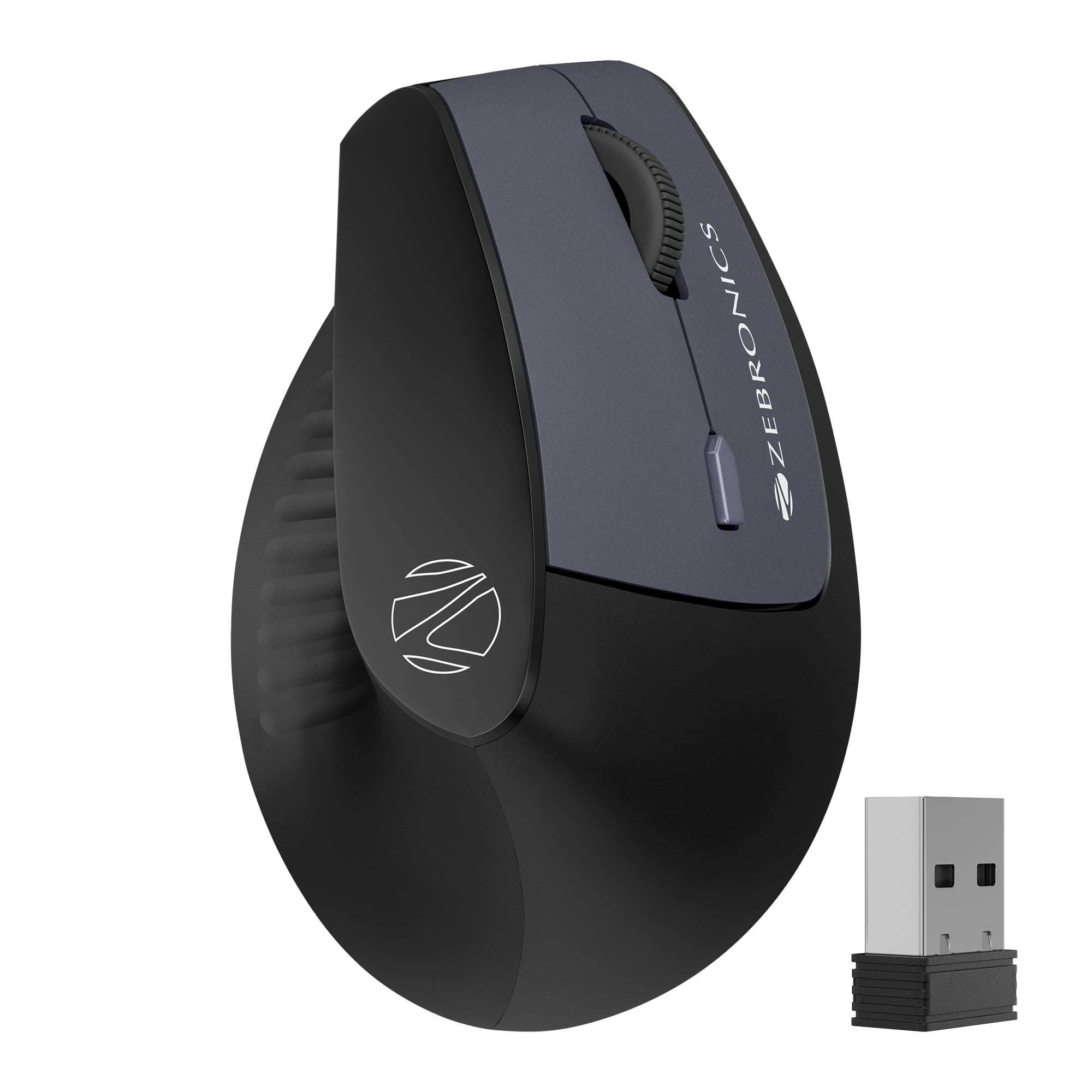 ZEBRONICS Jaguar V, Vertical Wireless Mouse, Dual Mode (2.4GHz + BT), Dual Bluetooth, Upto 1600 DPI, 6 Buttons, Power Saving Mode, Ergonomic Mouse, for Windows | Mac | Linux