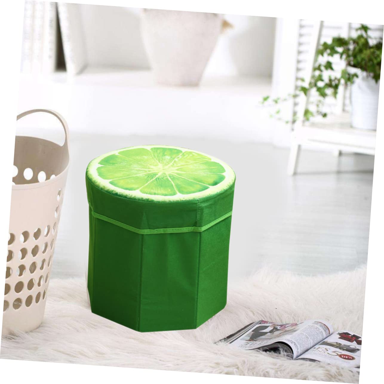 Genérico EscabelTaburete otomano Circular Plegable otomano Taburete Plegable para Lavabo Taburete otomano Redondo Taburete otomano de Frutas Taburete de Frutas