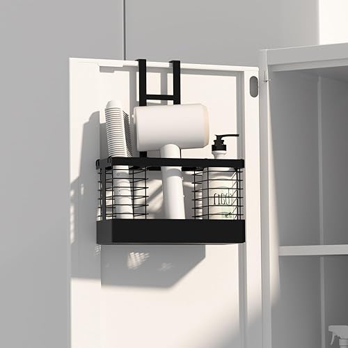 BUSOKIP Organizador de herramientas para el cabellosoporte para secador de pelo para puerta de gabinete ajustable en altura, organizador de