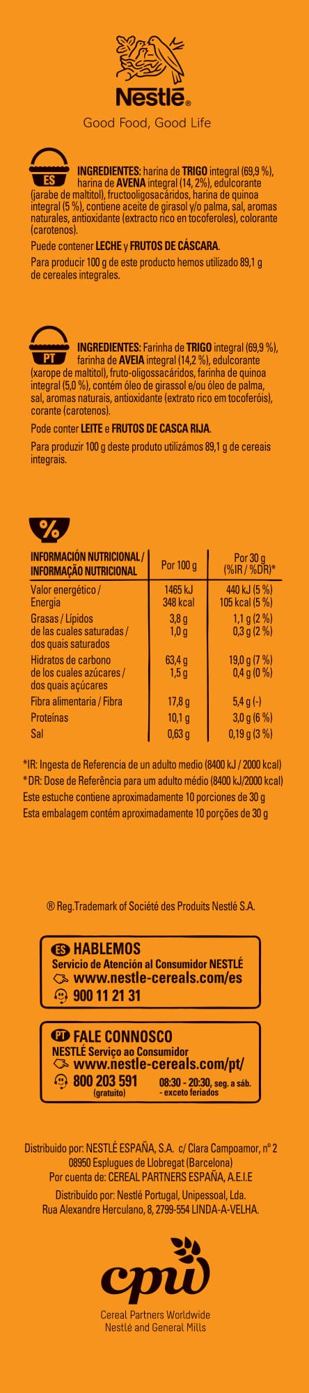 FITNESS Cereales Desayuno con miel y Fibra 310g