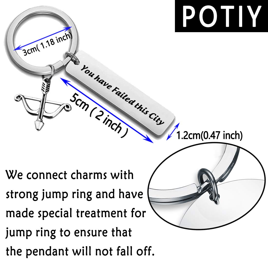 POTIY The Green Hero Inspired Gift for Men You Have Failed This City Keychain for DC Fans (Keychain)