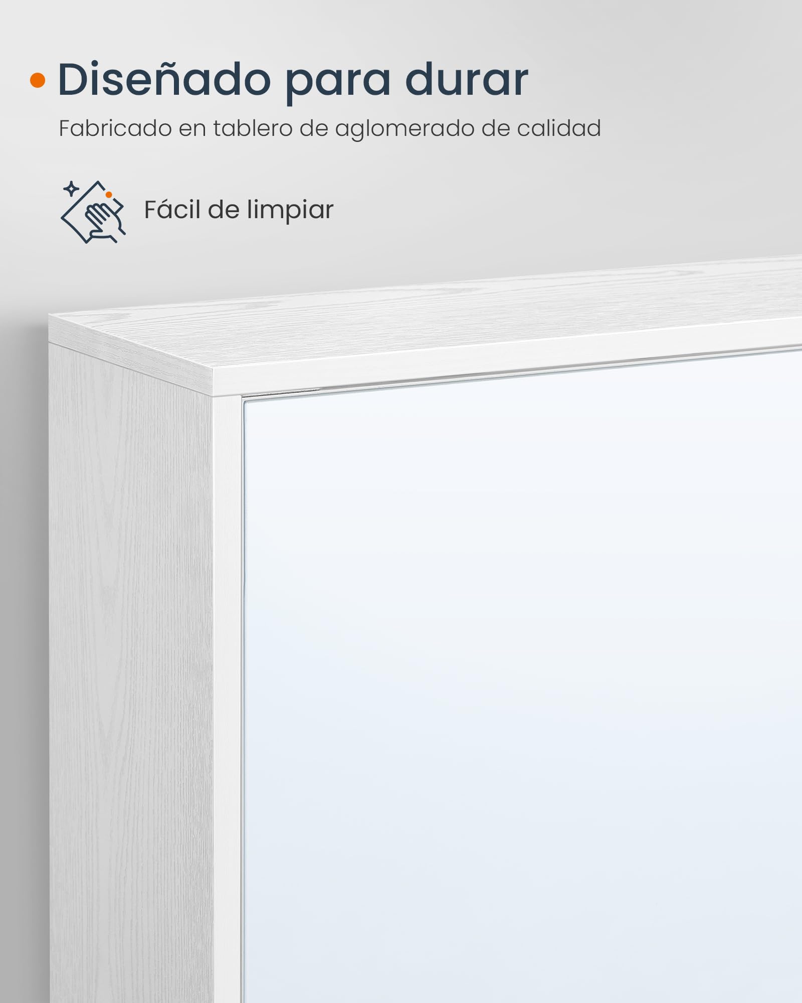 SONGMICS Home Armario de Baño con Espejo, Montaje Súper Rápido Sin Herramientas Toolless, Espejo con Compartimento, Estantes Ajustables y Puertas, Moderno, 15 x 60 x 55 cm, Blanco Nieve BBC114WE01