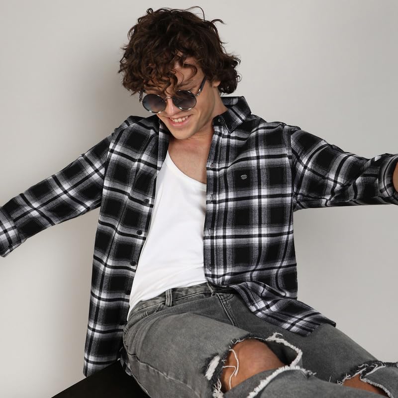 Image of CAHOOT Men's Brushed Buffalo Check Shirtfor Casual Wear | Spread Collar | Long Sleeve | Button Closure | Shirt Crafted with Comfort Fit for Everyday Wear