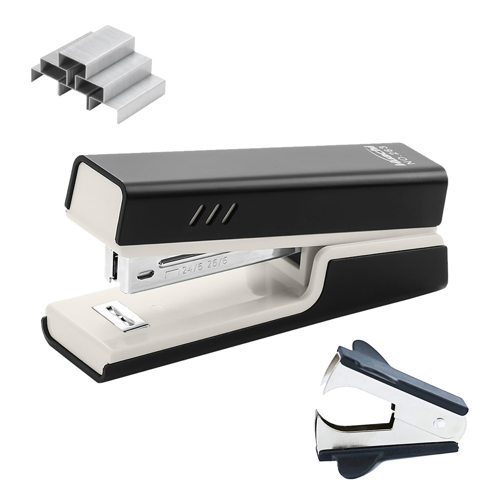 HUANYO Stapler Kit, Heavy Duty for Office & Home, 25 Sheet Capacity Desktop Stapler with 1000 Staples & Staple Remover, Black