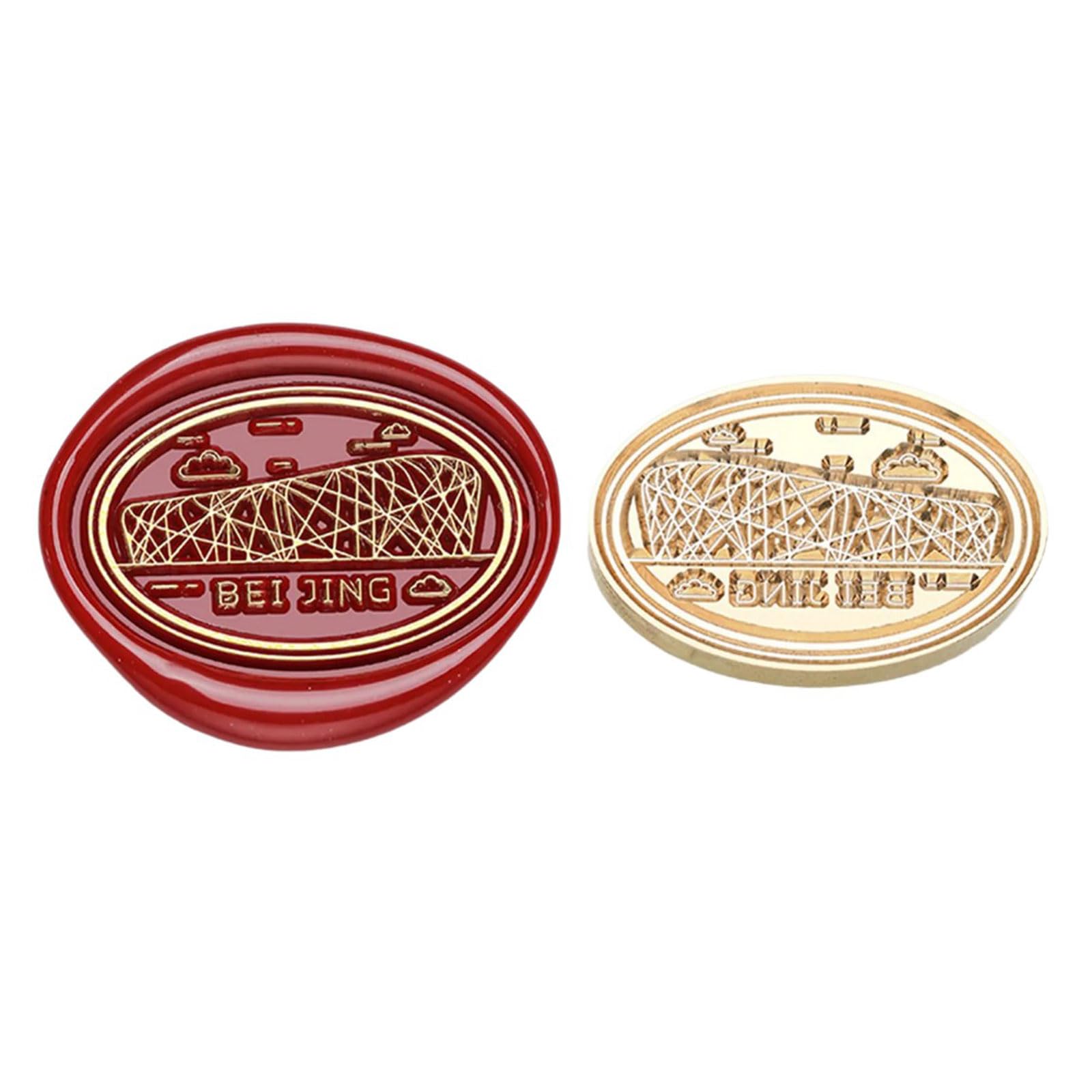 Tsophreniq Seal Stamp Head with Chinese City Famous Landmark Building Pattern for Seal Letter Envelope Card Scrapbooking Stamp