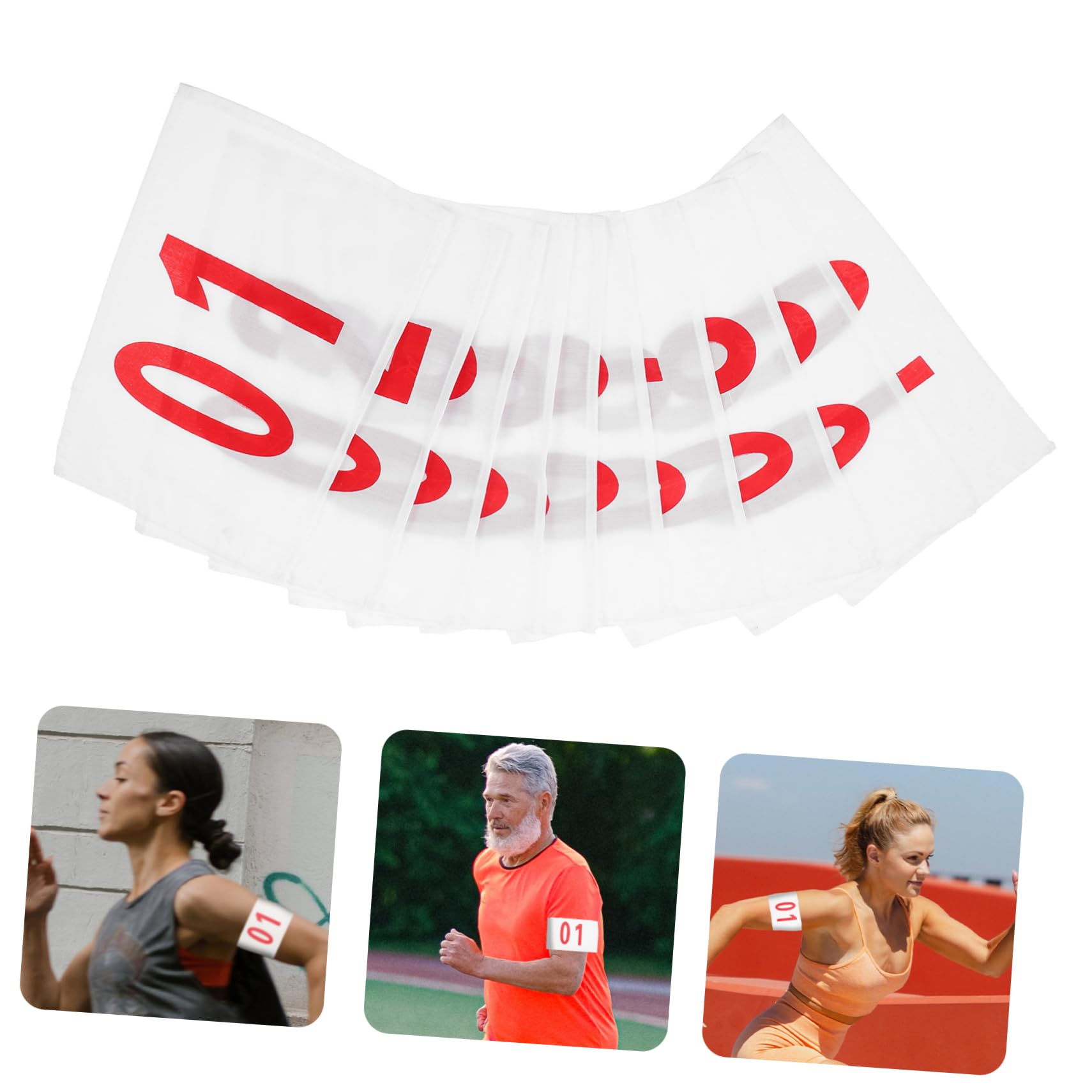 GAROZATION Running Race Bibs 10 Sheets of Game Number Bibs for Sports Marathon Competition Polyester Cotton Weatherproof Compact Design