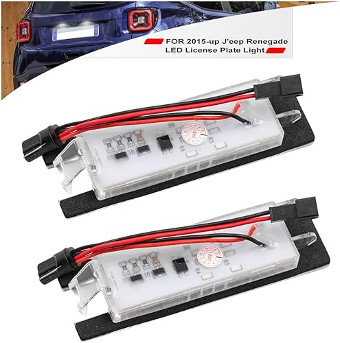 Miniatura 4 de NSLUMO Reemplazo de montaje de luz de matrícula LED para 2015 en adelante J'eep Renegade 6000K xenón blanco LED luz de matrícula para 2020 J'eep