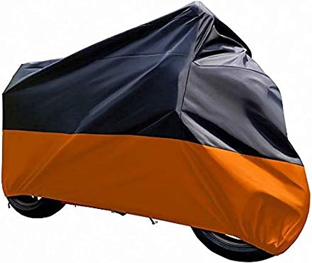 Motorcycle Dust Cover Waterproof Uv Cover For Harley Davidson Yamaha Kawasaki Universal (Black and Orange)