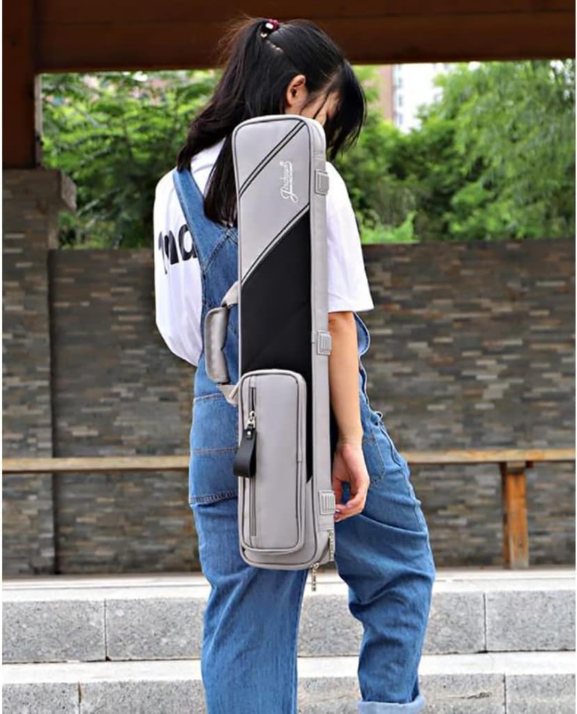 ZJIEX 3x4 Oxford Cloth Pool Cue Bag Billiard Cue Case Bag of Billiard Bags and Covers Billiard Cue Carry Bag - Holds 3 Cues and 4 Cue Rods-Black||82CM*17CM*8CM