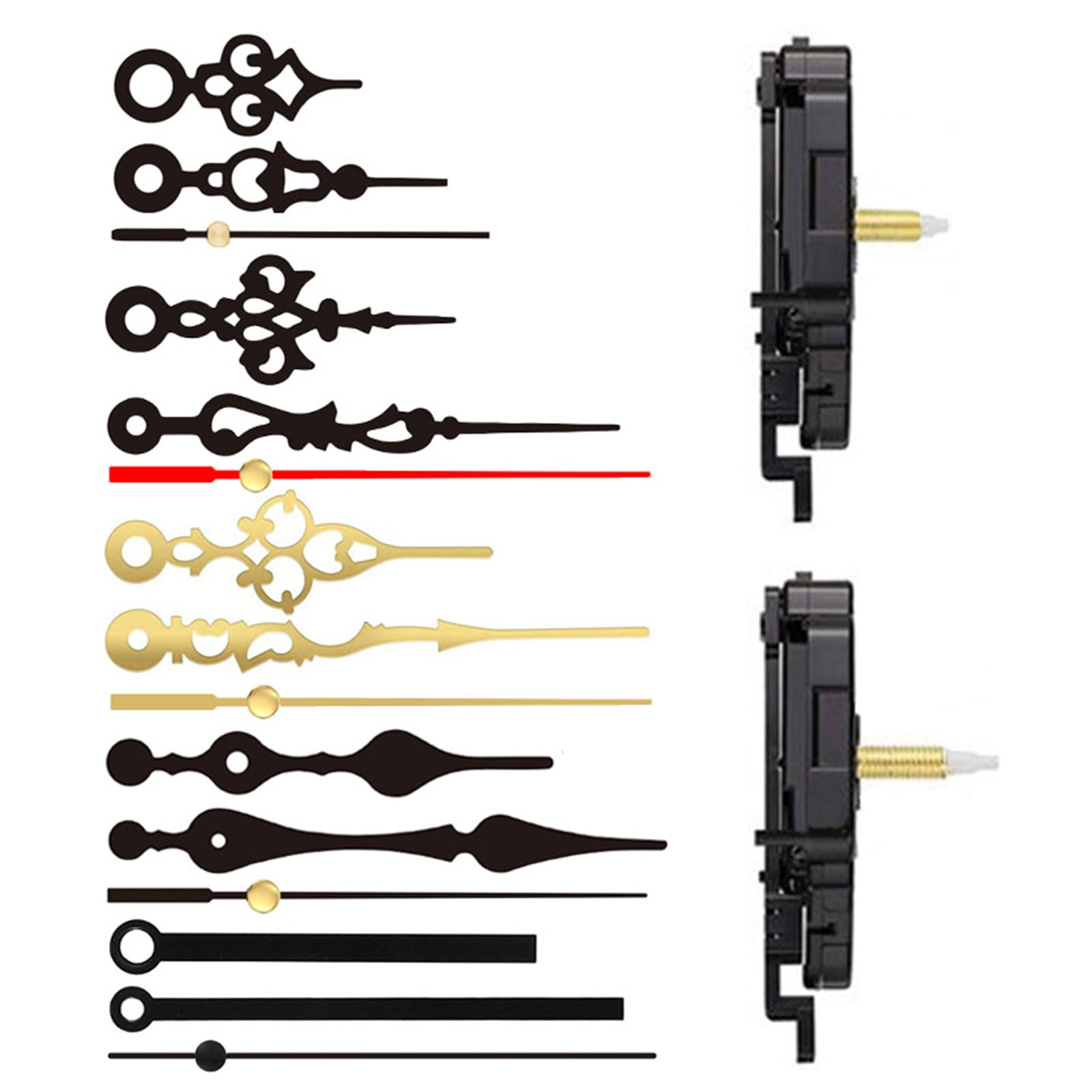 HZBB 2 Pack Jump Second Quartzs Pendulums Clock Movement with Clock Hands for Wall Projects Wall Replacement Repair Kits