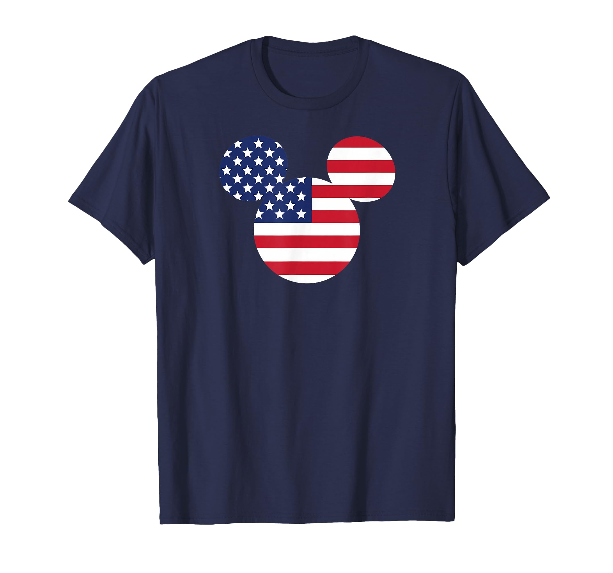 Mickey Mouse - Americana Flag Fill Ear Silhouette T-Shirt