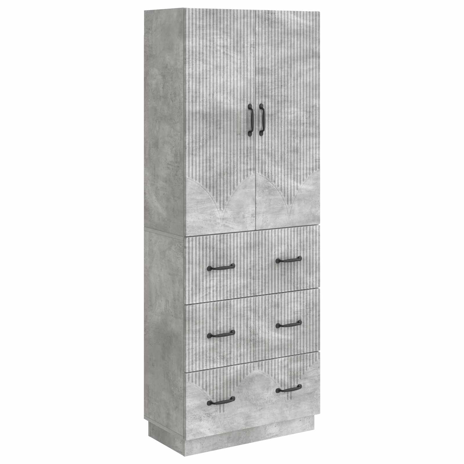 Set di Armadi 2 Pezzi 66 x 34,5 x 87 cm Legno Ingegnerizzato Grigio Cemento