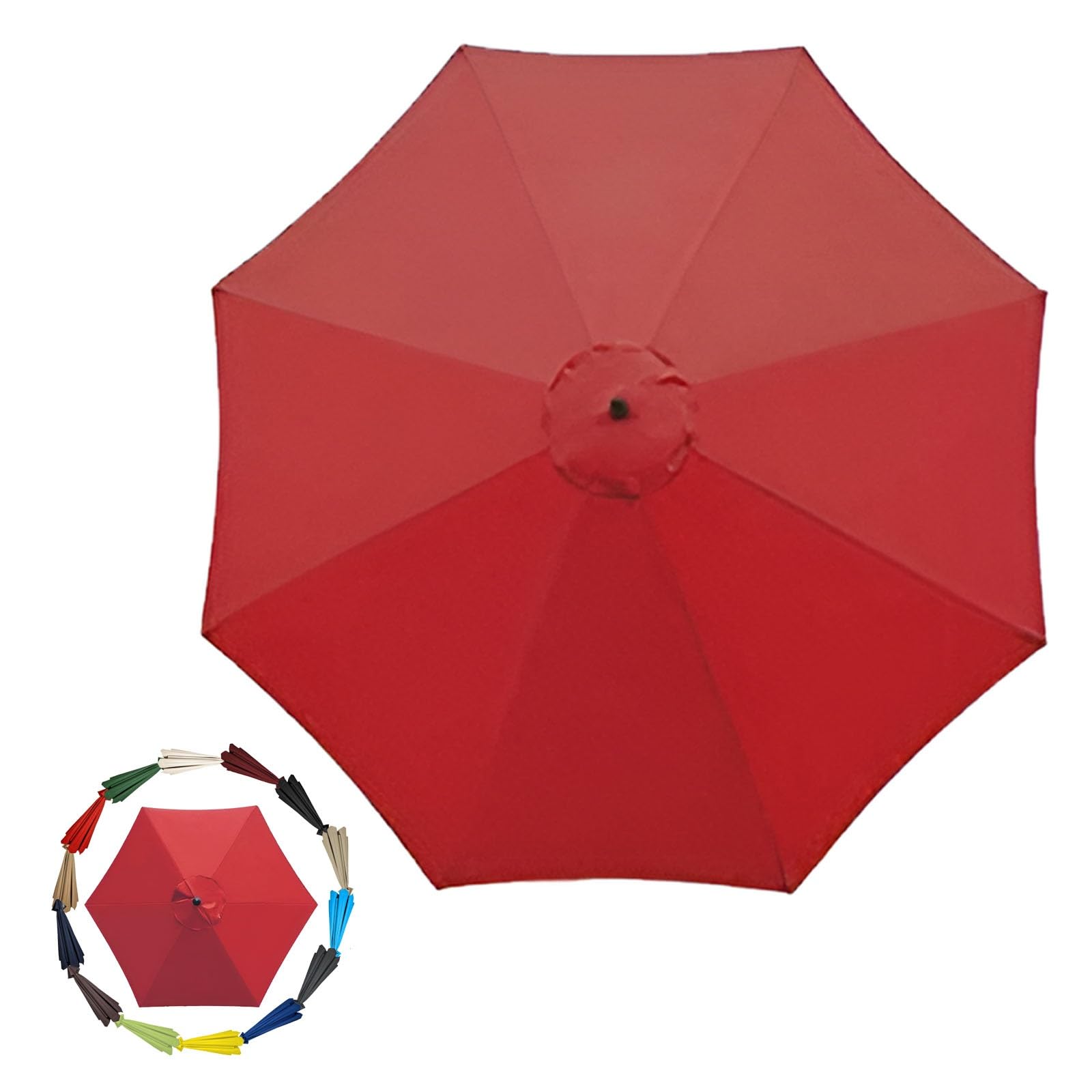 GZDXBF 200cm 270cm 300cm / 6ribs 8 Ribs Replacement Parasol Fabric Cover, Umbrella Cloth Replacement, Garden Parasol Canopy Cover(Color:Red,Size:8 ribs-2.7m(8.8ft)) — image 1