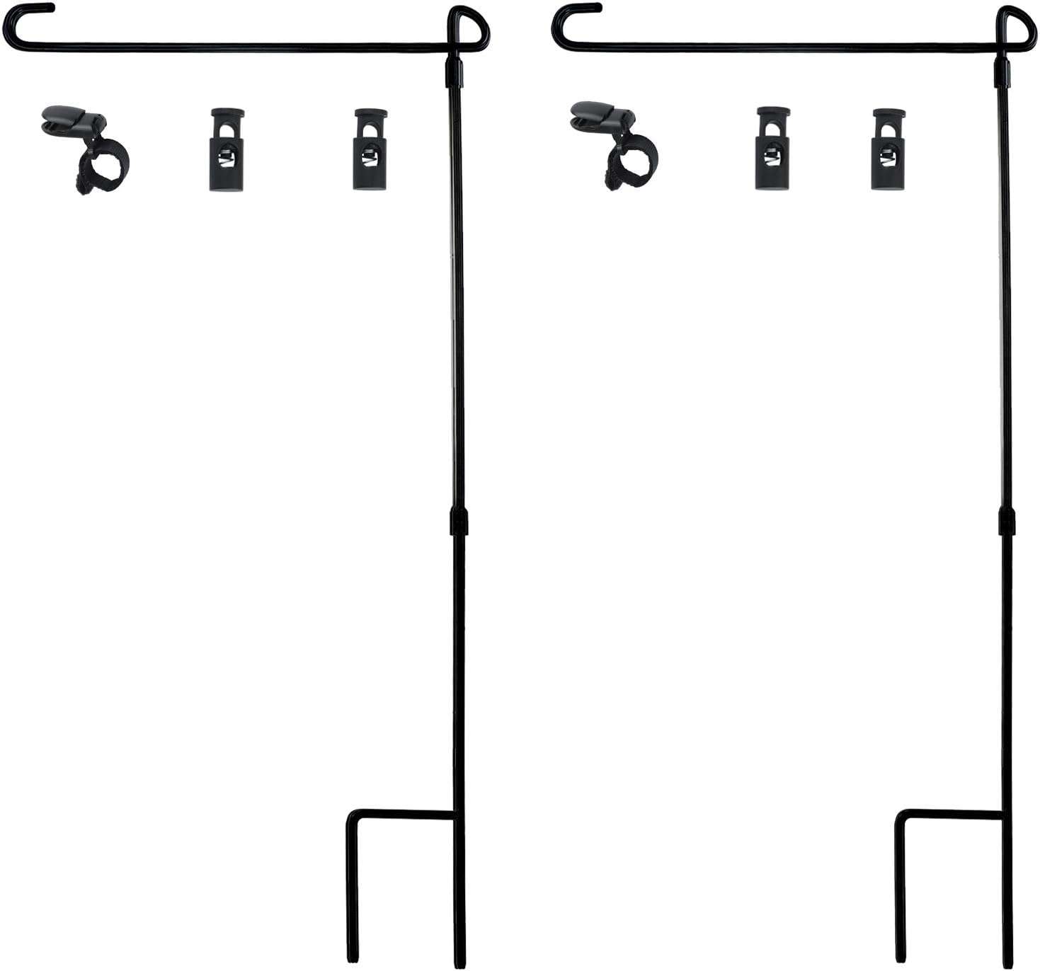 HOOSUN Garden Flag Stand, Premium Garden Flag Pole Holder Metal Wrought