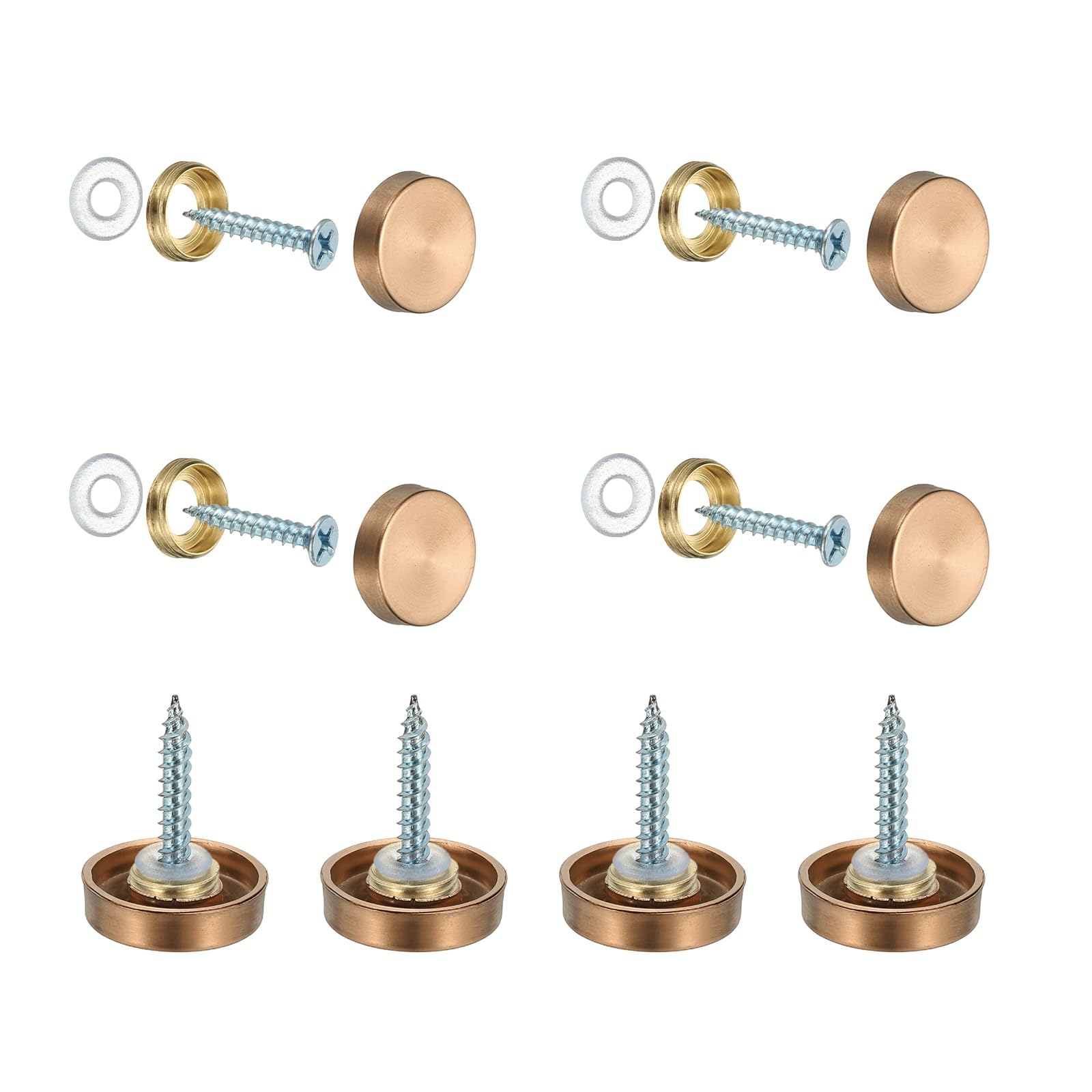 YELARXI Mirror Screws 304 Stainless Steel Decorative Caps Cover Nails Fasteners