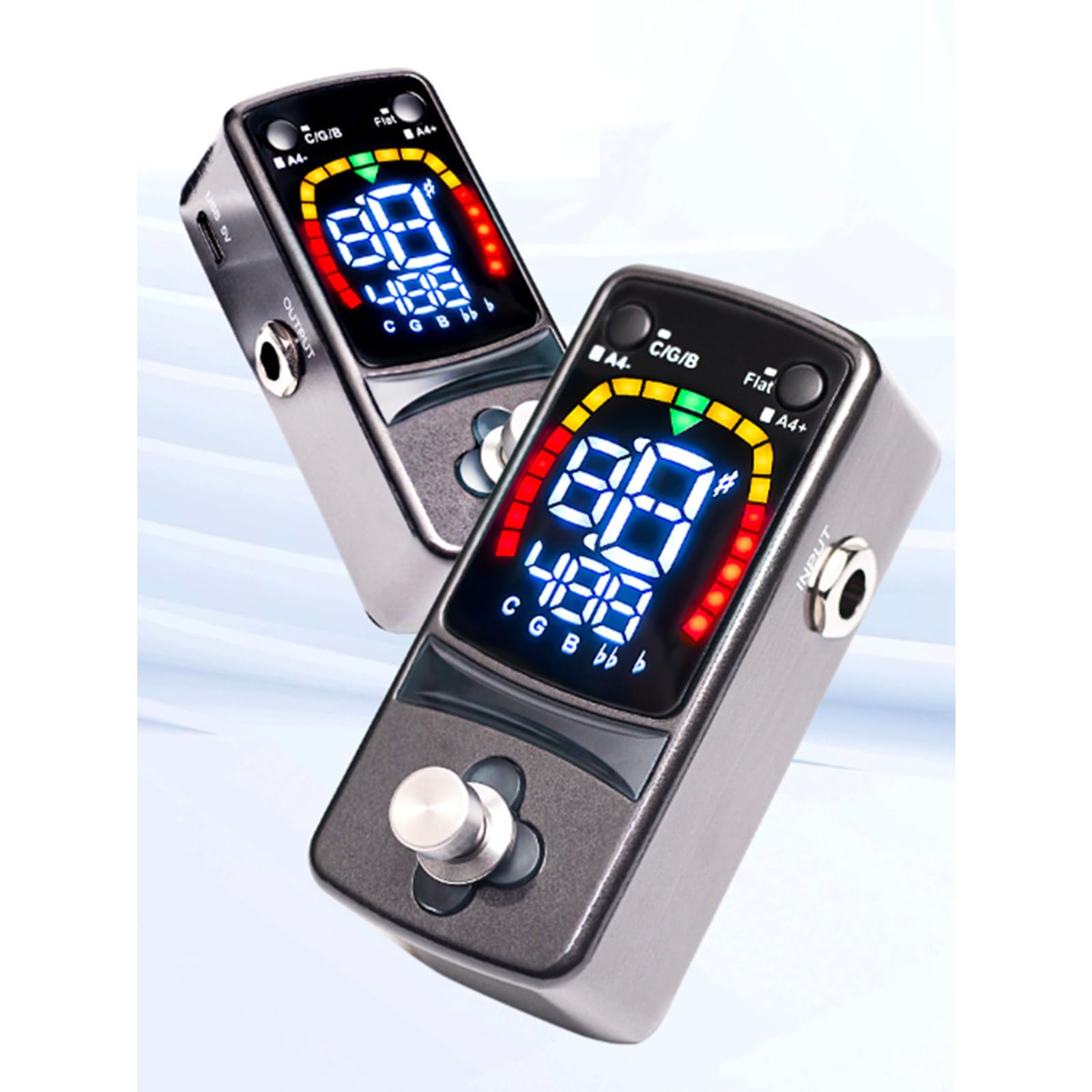 Sintonizzatore digitale per pedale per chitarra, display LCD, copertura in metallo, accordatore cromatico, effetto pedale per chitarre elettriche e bassi