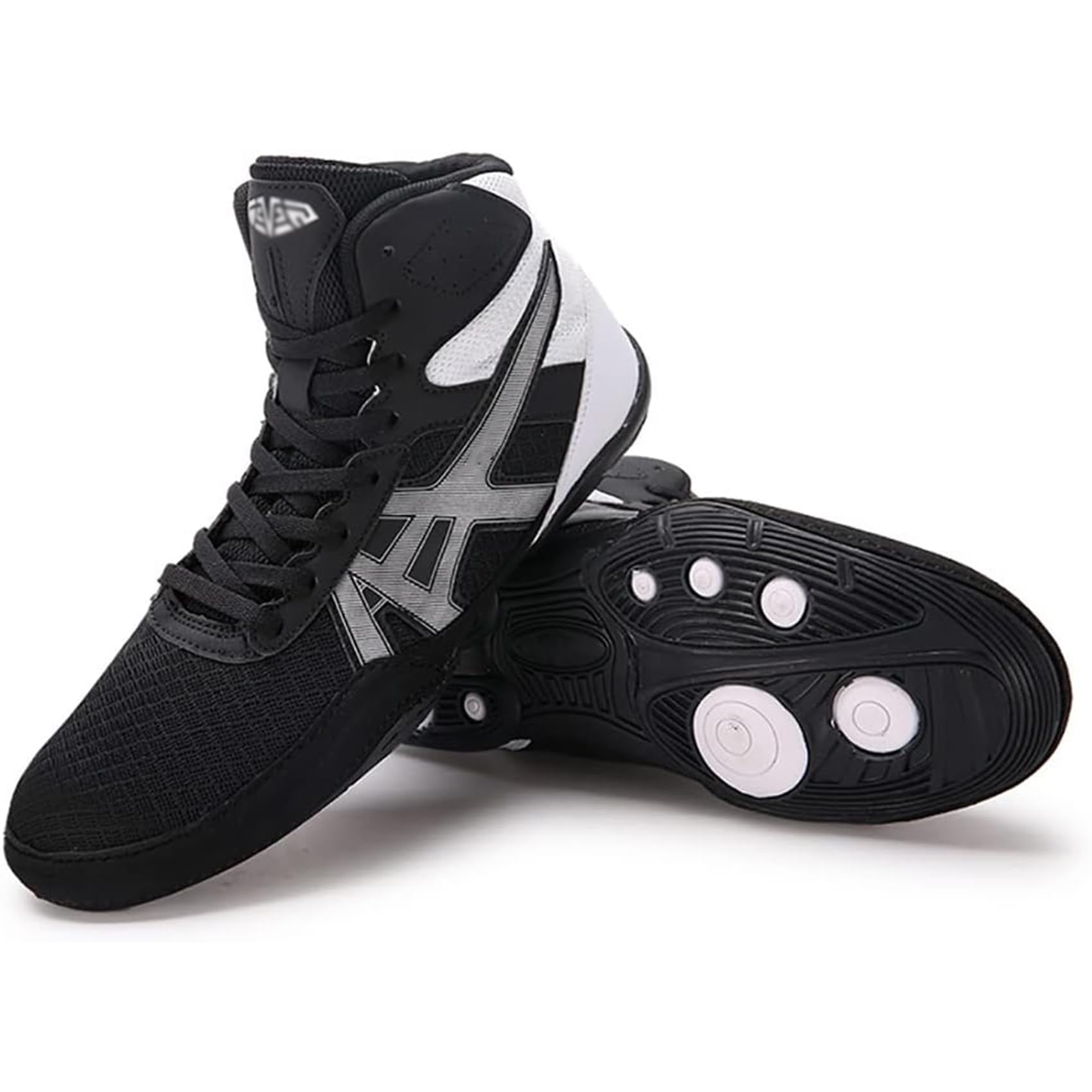 EXECAB Chaussures de Boxe Chaussures d'haltérophilie pour Hommes, Bottes de Boxe, Chaussures de Squat, Bottes de Boxe Montantes, Chaussures de Lutte d'arts Martiaux, Baskets multifonctionnelles