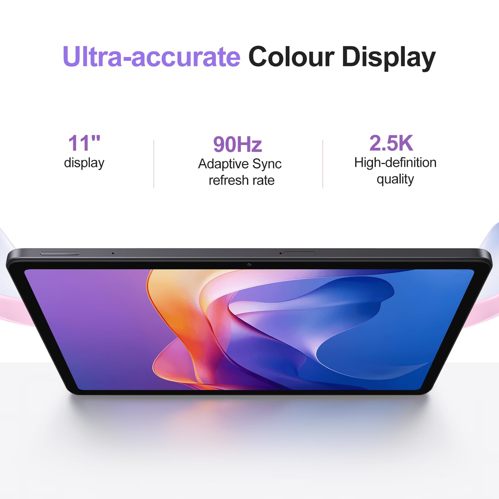 XIAOMI Redmi Pad 2-11" Android Tablet (2.5K-Auflösung, 90 Hz), 4+128GB Interner Speicher, MediaTek Helio G100 Ultra, 9000 mAh Akku, Dolby Atmos Quad-Lautsprecher mit schwarzer Schutzhülle inklusive