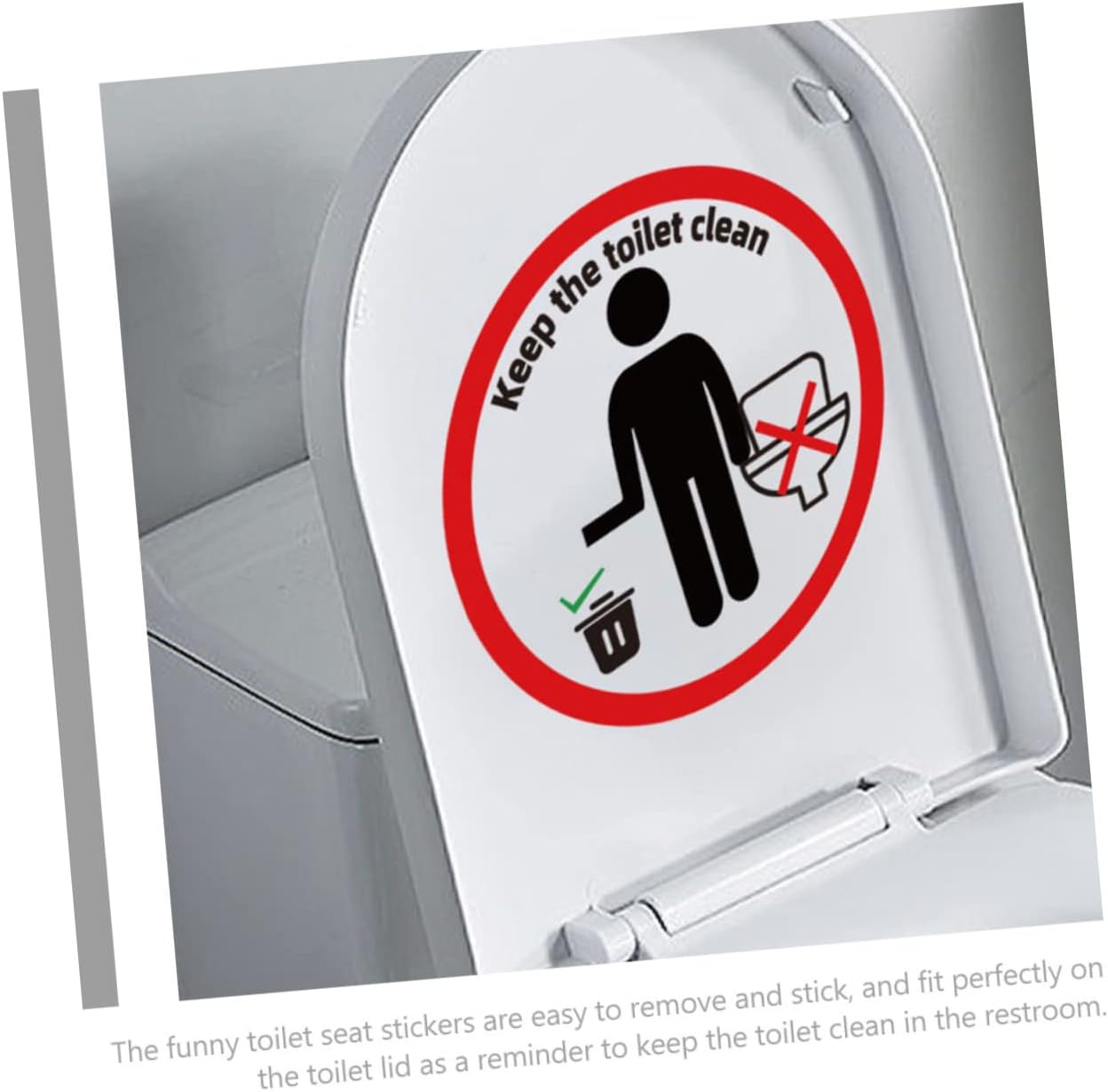 Toilet Seat Cover Sticker, PVC Removable Wall Decal for Bathrooms