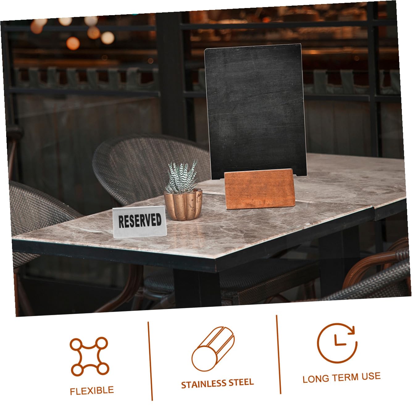 4piezas Placas De Matrícula Del Andén De Acero Inoxidable Tarjetas De Para Mesas De Restaurante Tarjetas De De Doble Cara Para Decoración De Mesa
