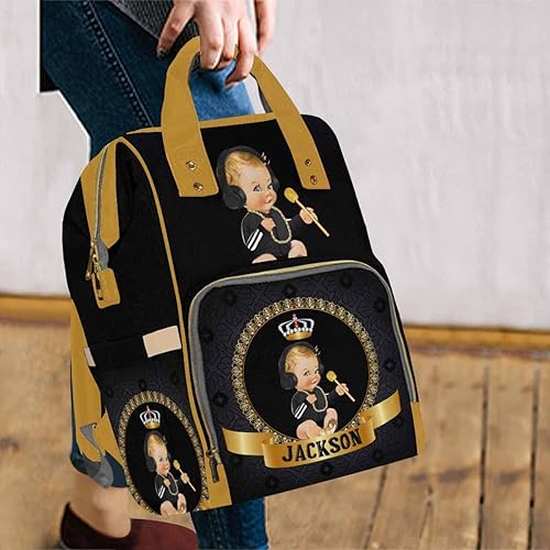 Miniatura 10 de Artsadd Bolsa de pañales con nombre personalizado para bebé, mochila para mamá y papá, patrón 14, Mochilas Daypack