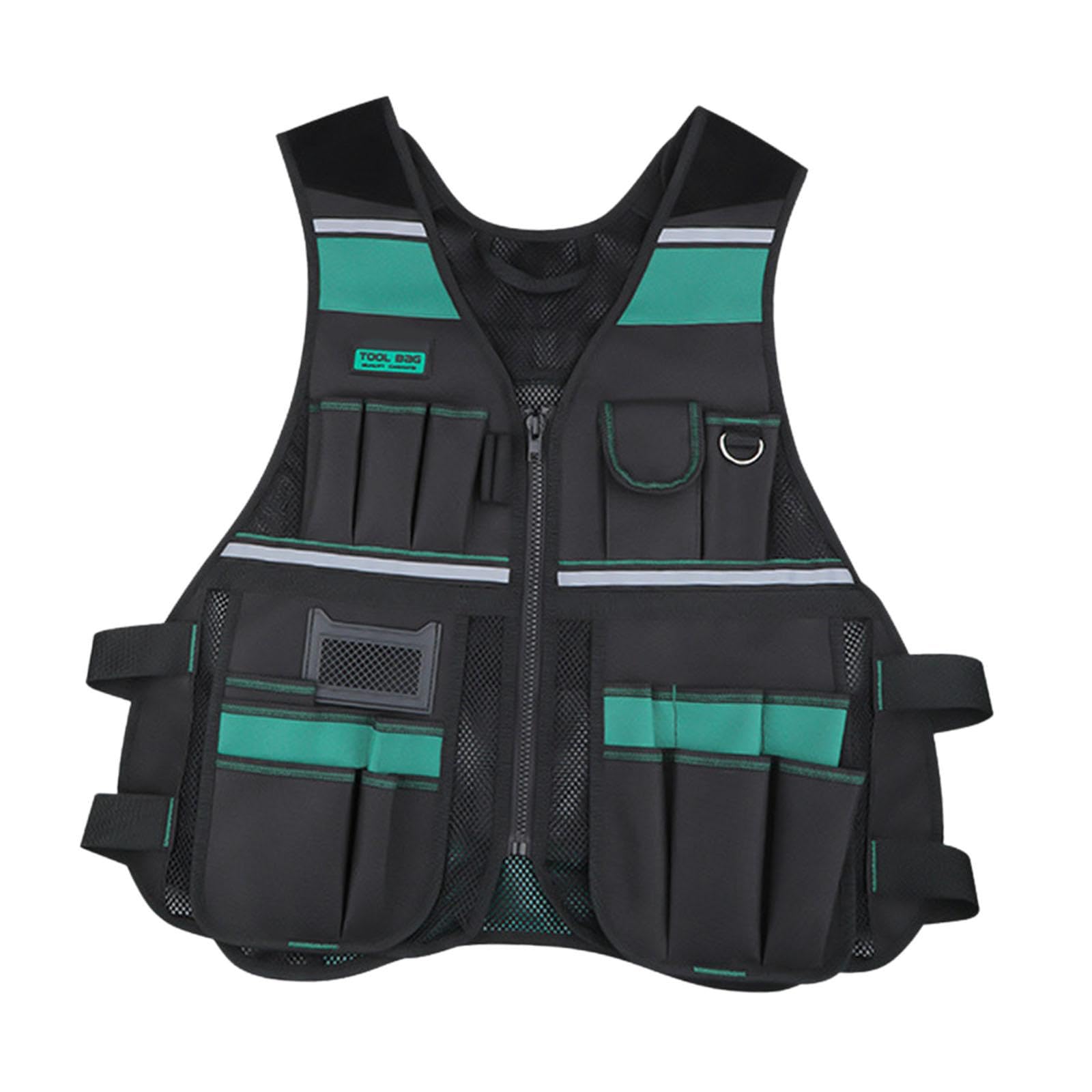 Electrician Tool Vest Multi Pocket Waterproof Heavy Duty Convenient Vest Styles Tool Bag Storage Bag Holder for Construction