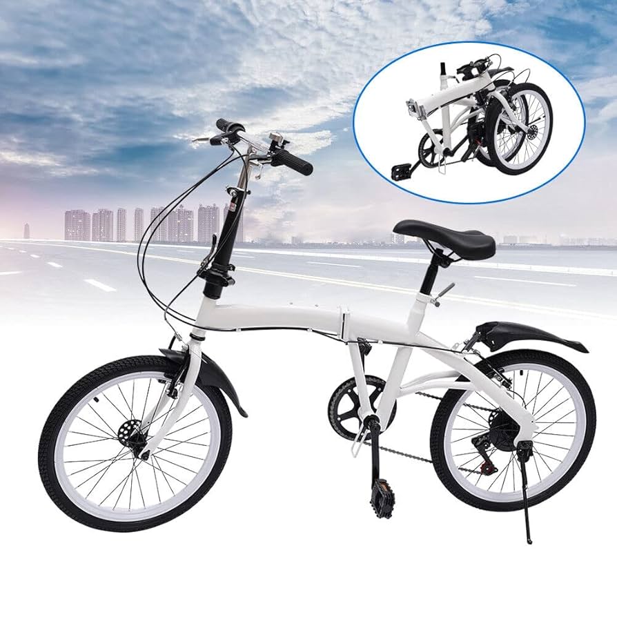 GDAE10 Adult Folding Bike,20 Inch Foldable Bike With 7-Speed Shifter,Double Brake System,Light