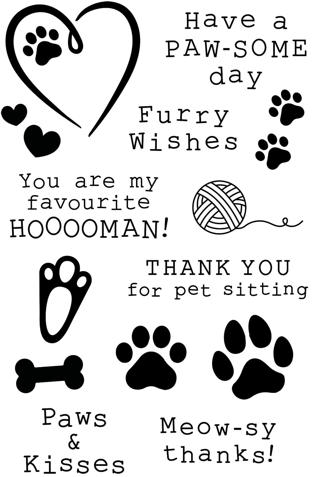 Creative Expressions Transparent Sue Wilson Pet Pals 4 In X 6 In Clear Stamp Set, 4 X 6 In