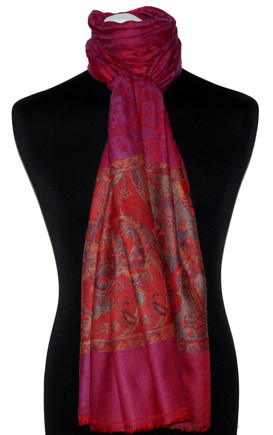 Lorenzo Cana Herrenschal Kaschmirschal 100% Kaschmir jacquardgewebt modisches Paisleymuster Schal Schaltuch Kaschmirtuch eleganter Männerschal in Rottönen - 7836511