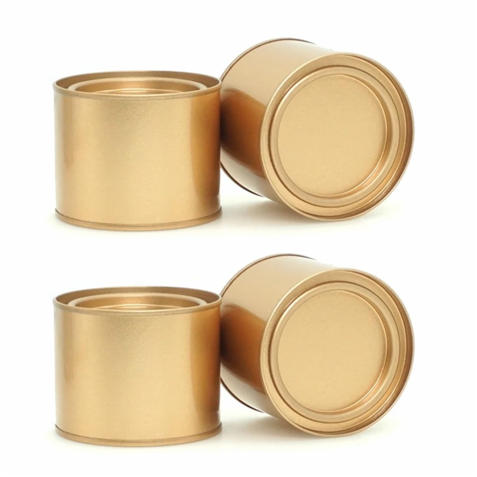 XIEHYA 8Pcs 250ml Multipurpose Round Metal Containers Tea Can Storage Lid Jars For Cosmetic Organizer Gold Silver Black Candle For Tea(Champagne gold)