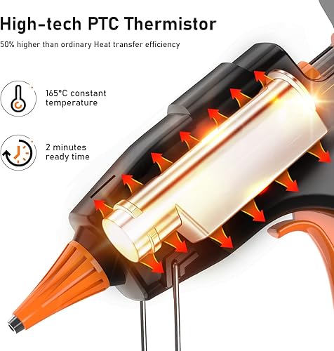 Miniatura 3 de IZIO Pistola de pegamento, kit de mini pistola de pegamento ligera de precalentamiento rápido con 30 barras de pegamento de alta viscosidad de