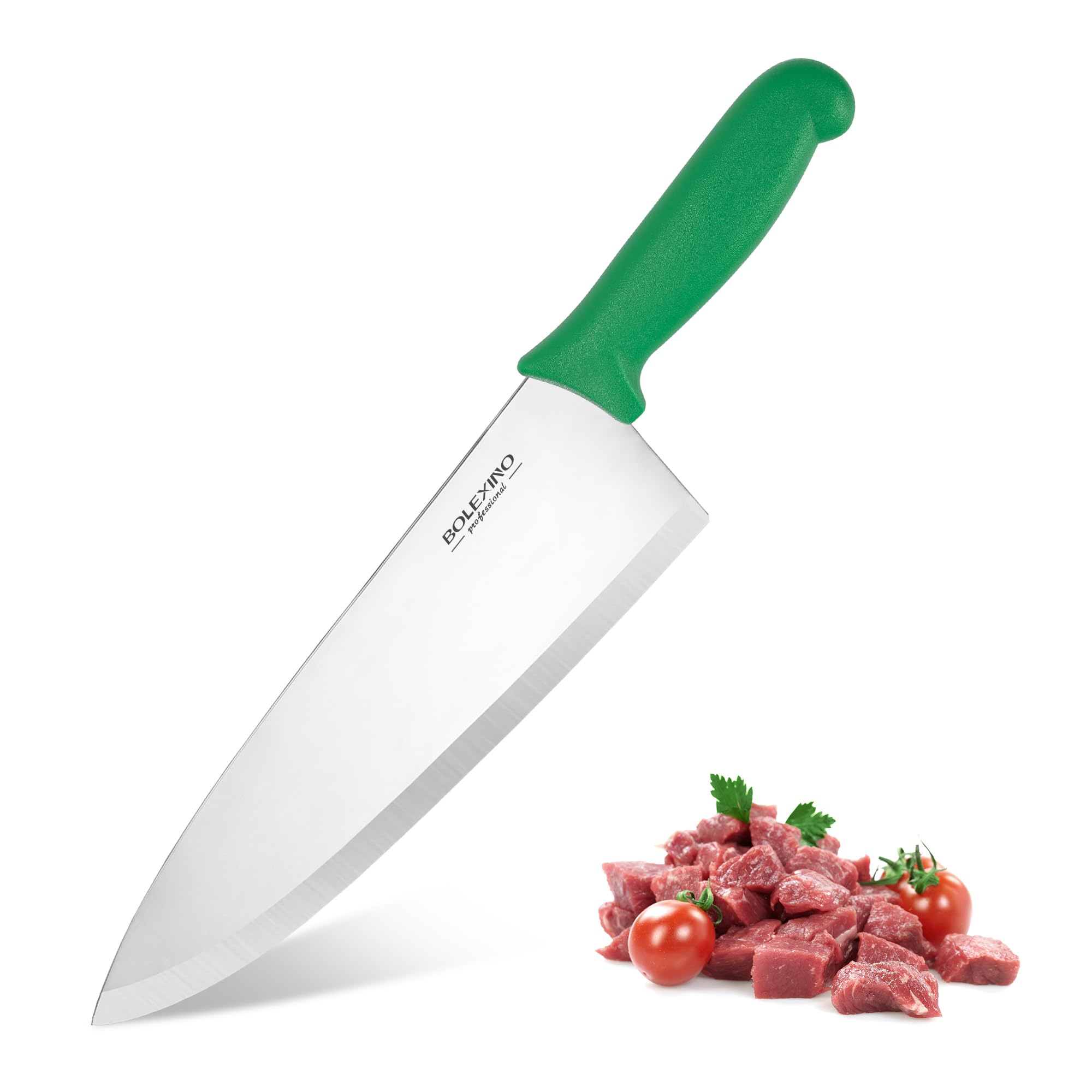 10" Professional Chef Knife, High Carbon Steel, Ergonomic (Green)