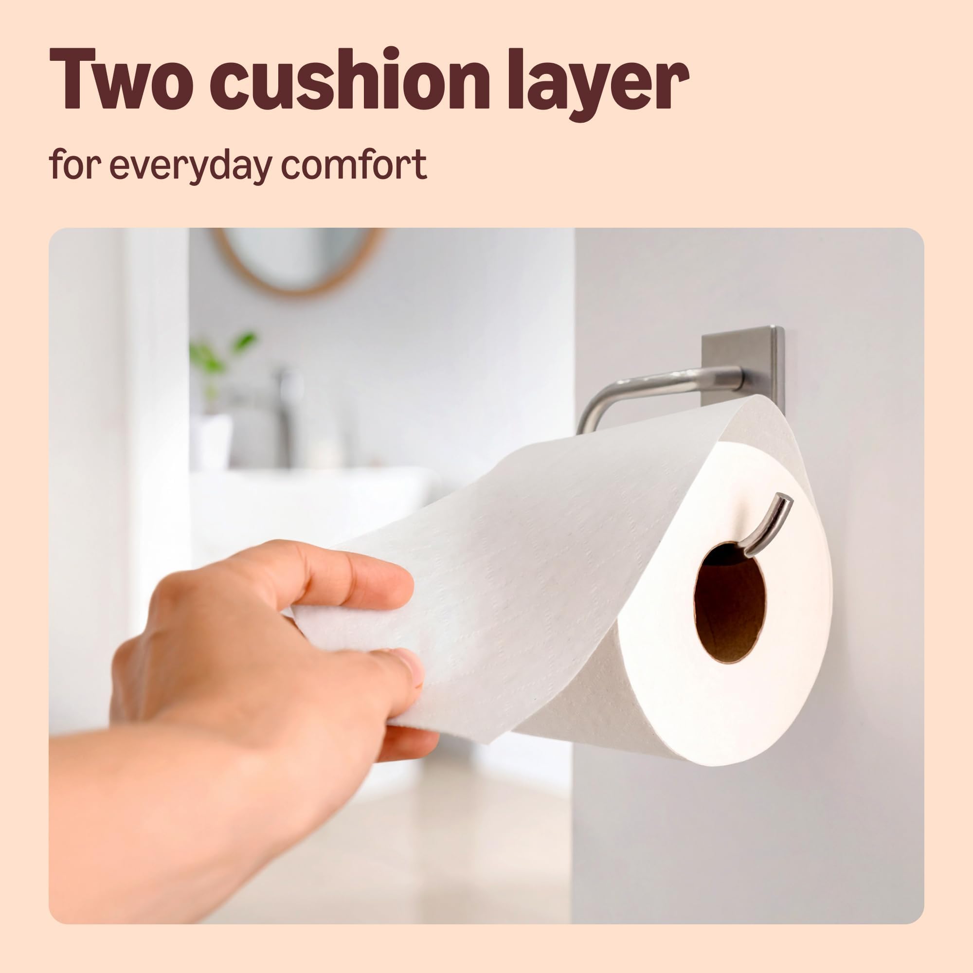 Our Essentials by Amazon Toilet Tissue Classic Roll, 2-ply, 24 Rolls (1 Pack of 24), 200 Sheets per Roll — view 3