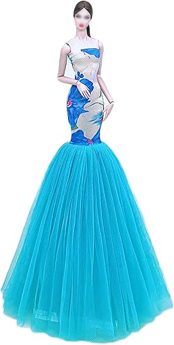 Miniatura 10 de Vestido de novia de princesa de moda, vestido de fiesta, ropa para muñeca de 11.5 pulgadas, vestidos de cola de pez 16, accesorios para muñecas