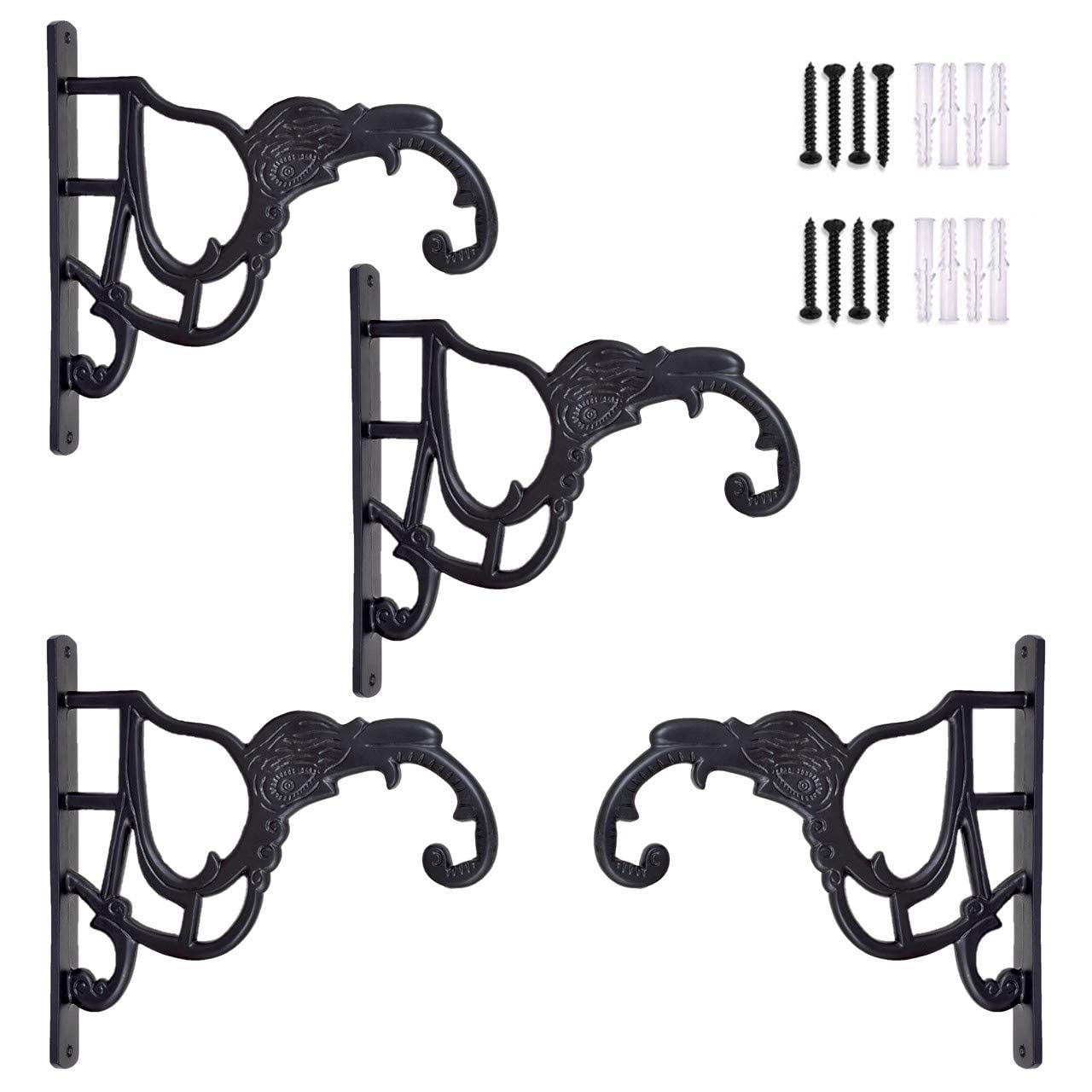 Ghardwar Elephant Metal Wall Hook (Pack of 4) Hanging Plant Bracket Decorative Straight Plant Hanger for Pots, Bird Feeder, Planters, Lanterns, Macrame, Wind Chimes Indoor Outdoor,-image-30