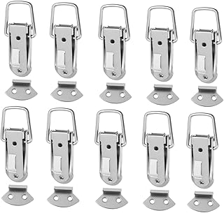 DOITOOL 10 Sets Wooden Box Lock Stainless Steel Toggle Spring Loaded Toggle Hasp Tool Box Accessories Unique Shape Hasp Lock Sturdy Latch Buckle Spring Latch Hasp Simple Stainless Steel