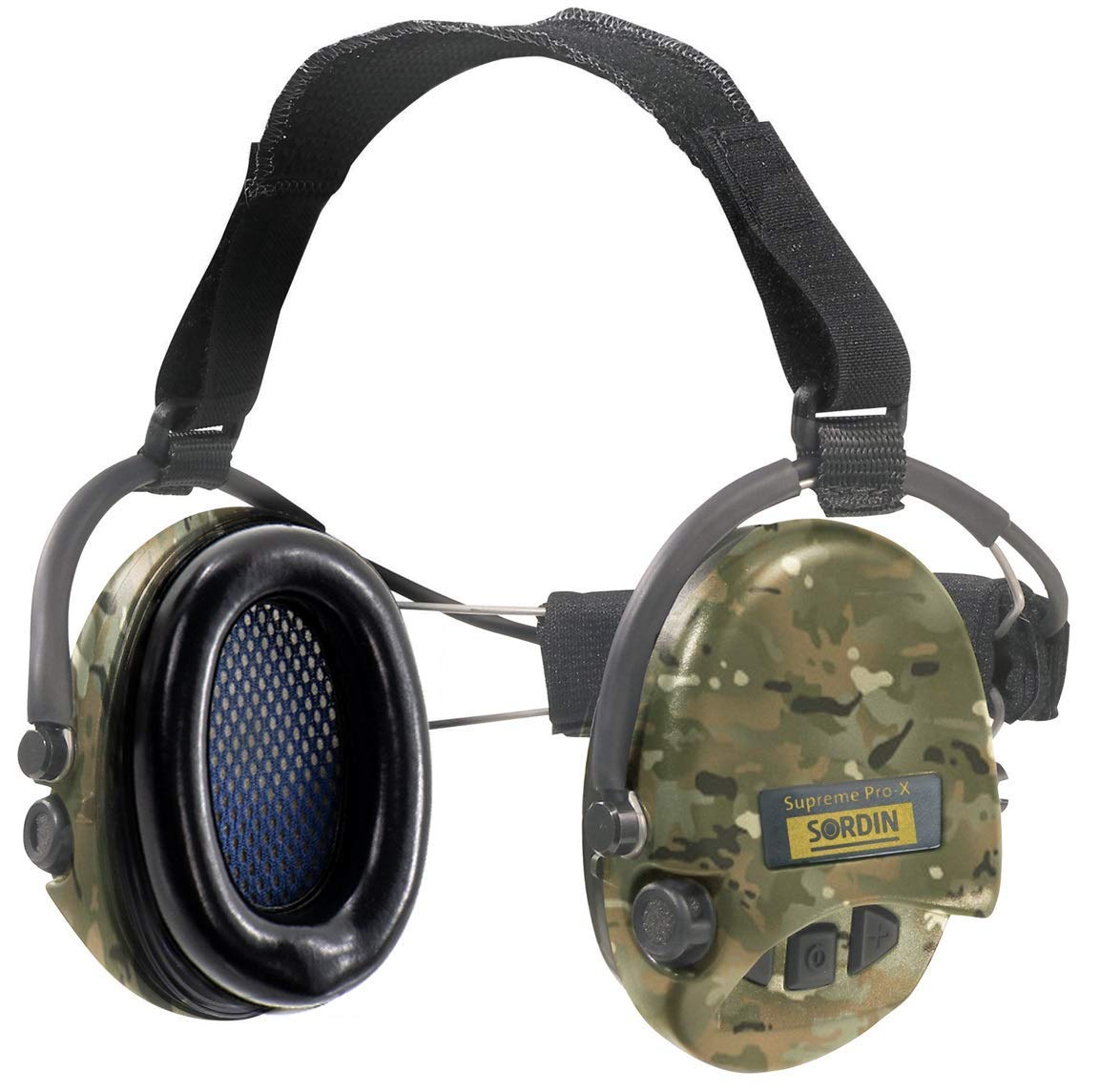 Sordin Pro-X 76302-X-06-S Protection auditive active pour la chasse EN 352 Coussin en mousse, bande de cou et capsule de camouflage