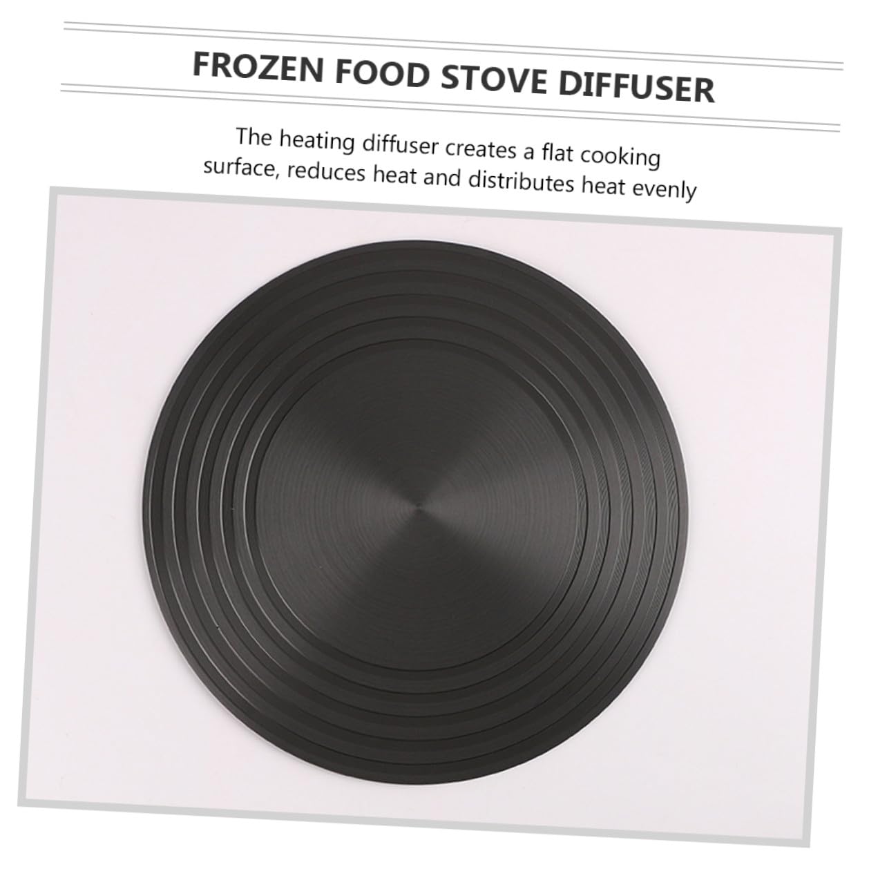 Difusor de Descongelación Rápida para Estufa de Gas de Calor de Aluminio Negro Bandeja Redonda de 28 Cm Que Ahorra y Protege Ollas en Cocina