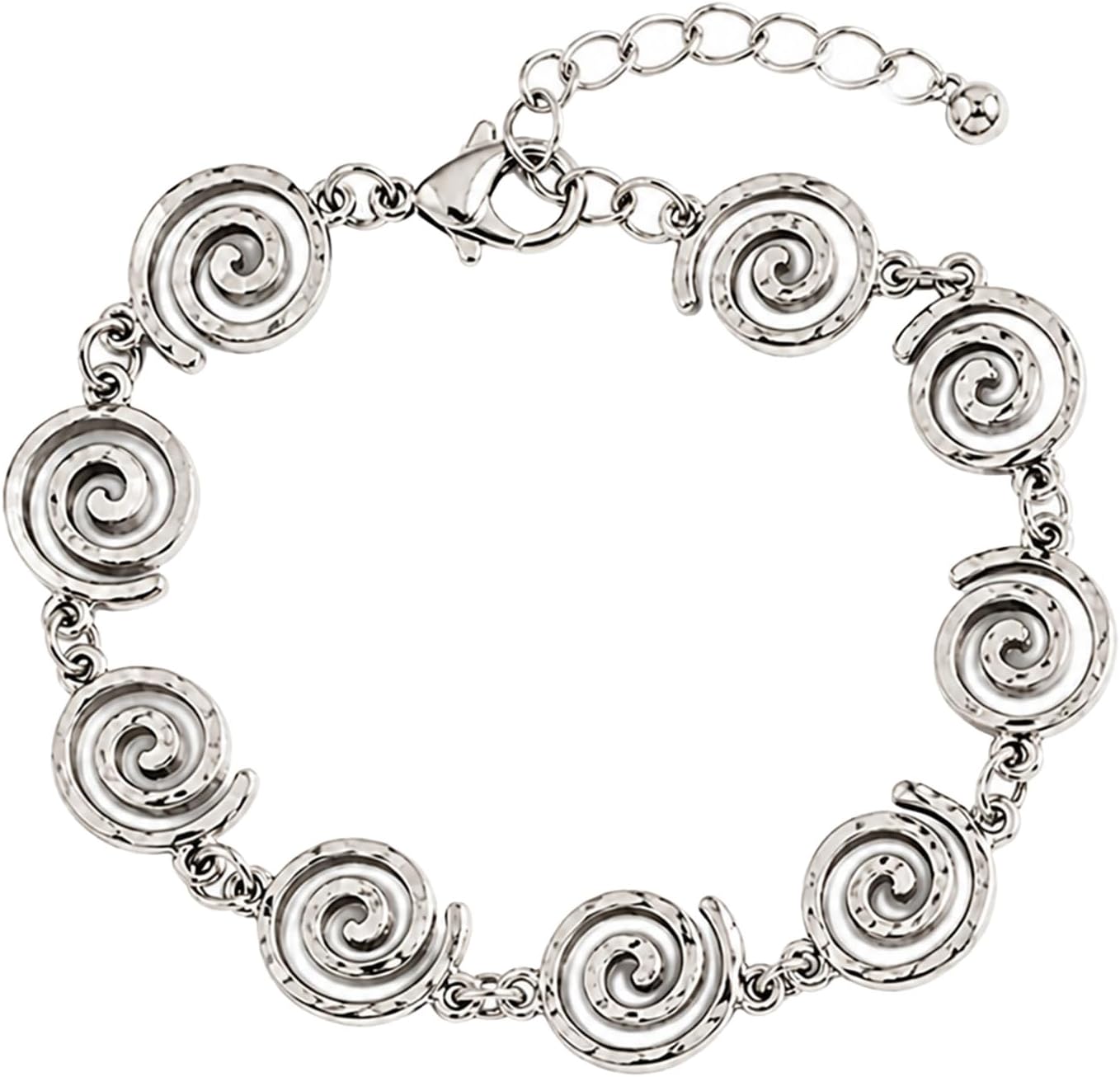 Vintage Spiral Link Bracelet with Adjustable Helix Charm