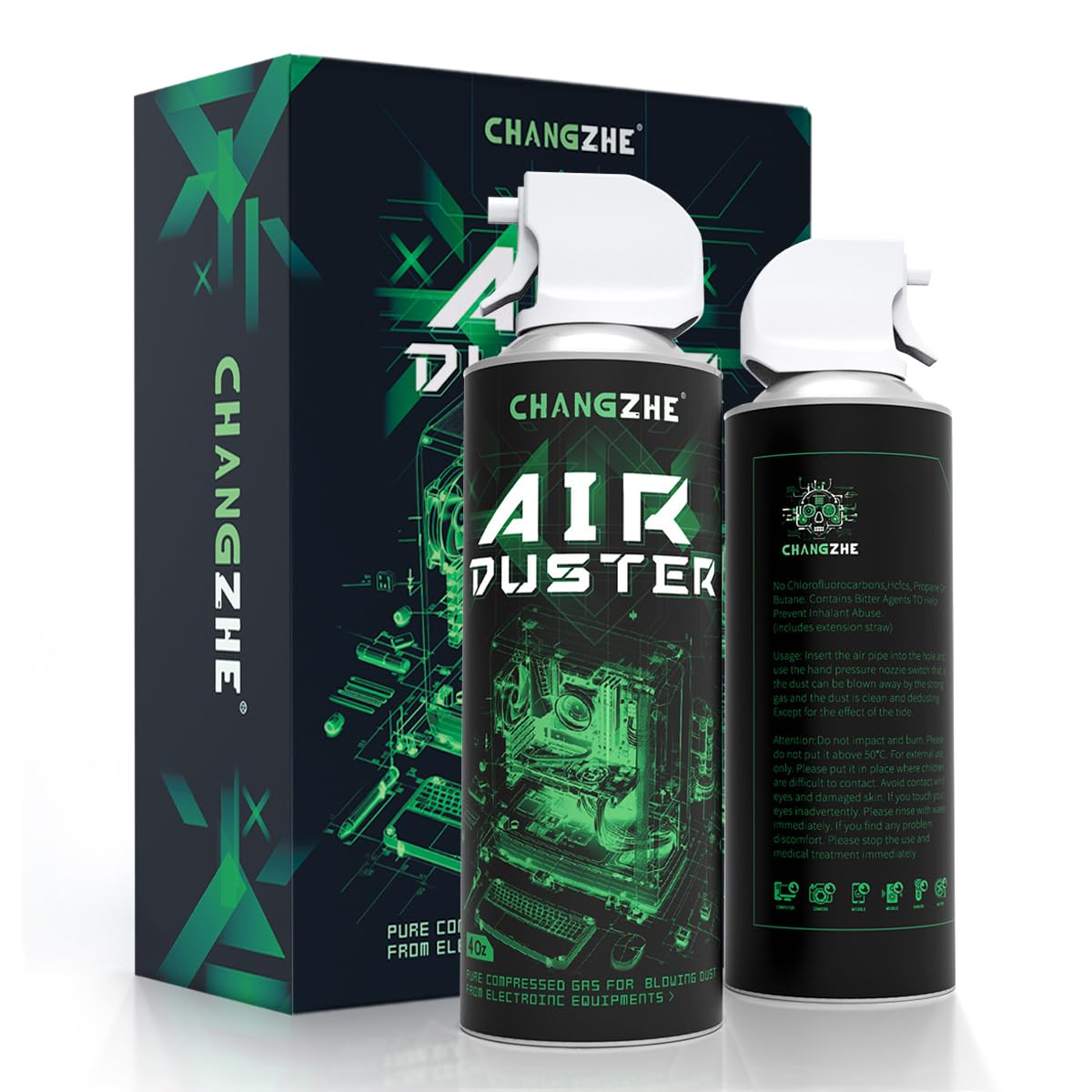 2Pack Compressed Air Duster Can-Keyboard Cleaner for Office Air Duster