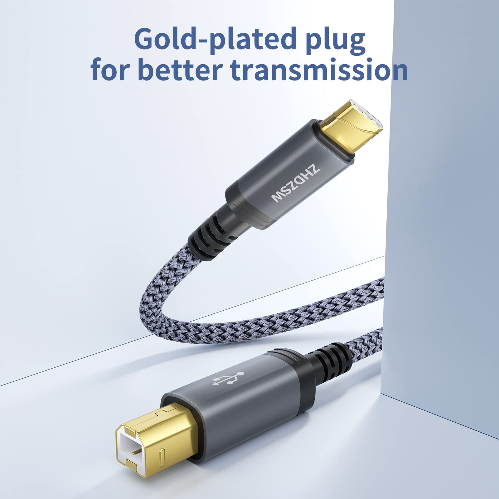 LUIRSAY 2 pezzi USB B a USB-C cavo stampante adattatore cavo