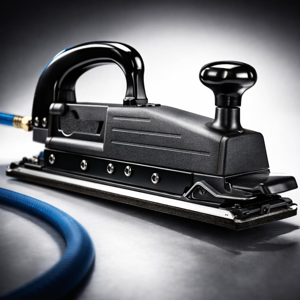 Professional Straight Line Air Sander (Model 63994), 1" Stroke, 2350 SPM, Dual Piston Forward/Reverse Action, Long 15-1/2" Shoe – Compatible with BAXTER Air Tools