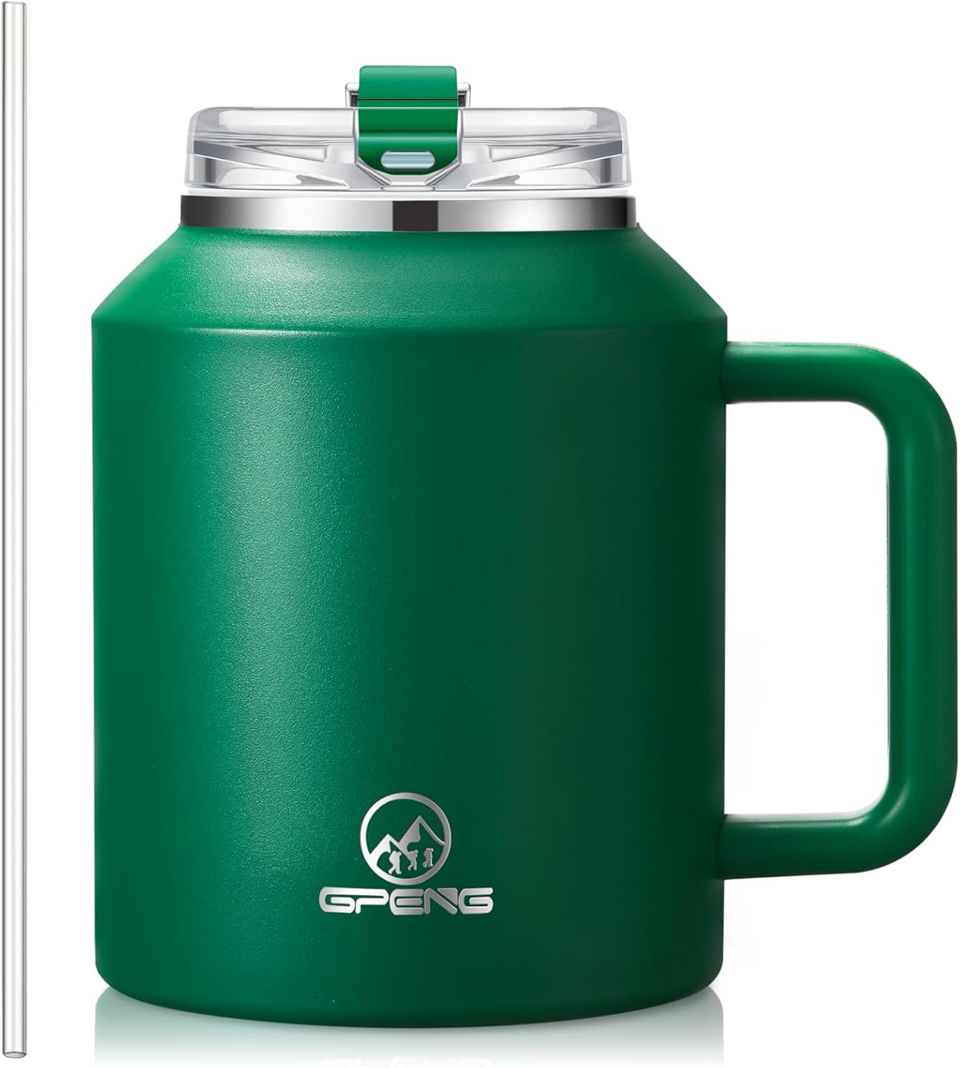 Gpeng 30/40/50 oz Tumbler with Handle, Water Bottles with Straw Lid, Insulated Stainless Steel Travel Mug Cup Holder Friendly, Keep Drinks Cold or Hot for Hours